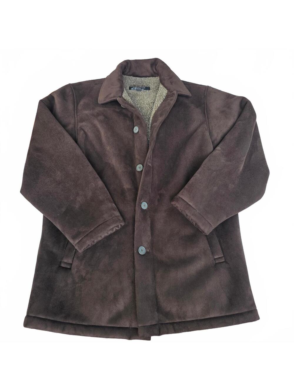 Claiborne brown faux suede fleece-lined jacket